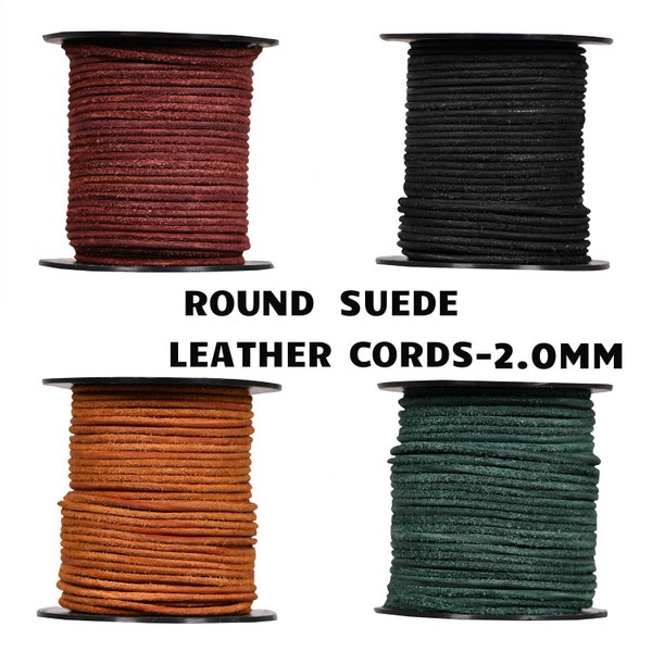 Xsotica-Round Suede Leather Cords- 2.0 MM Cord