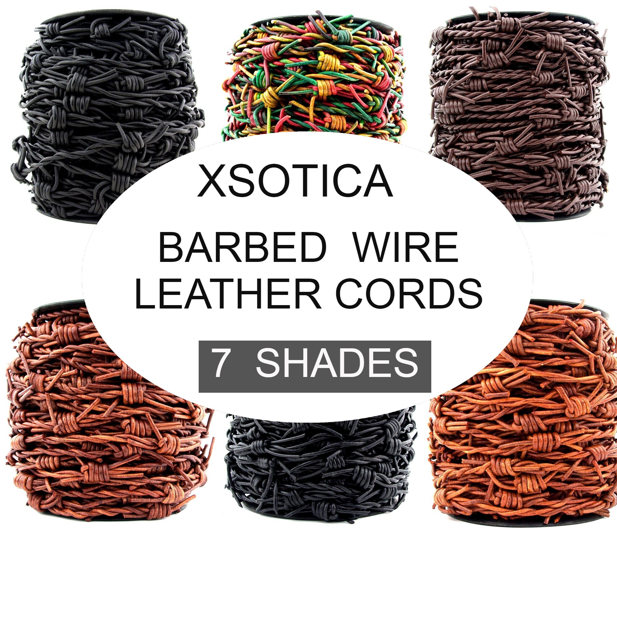 Xsotica-Barbed Wire Leather Cord 1 Meter