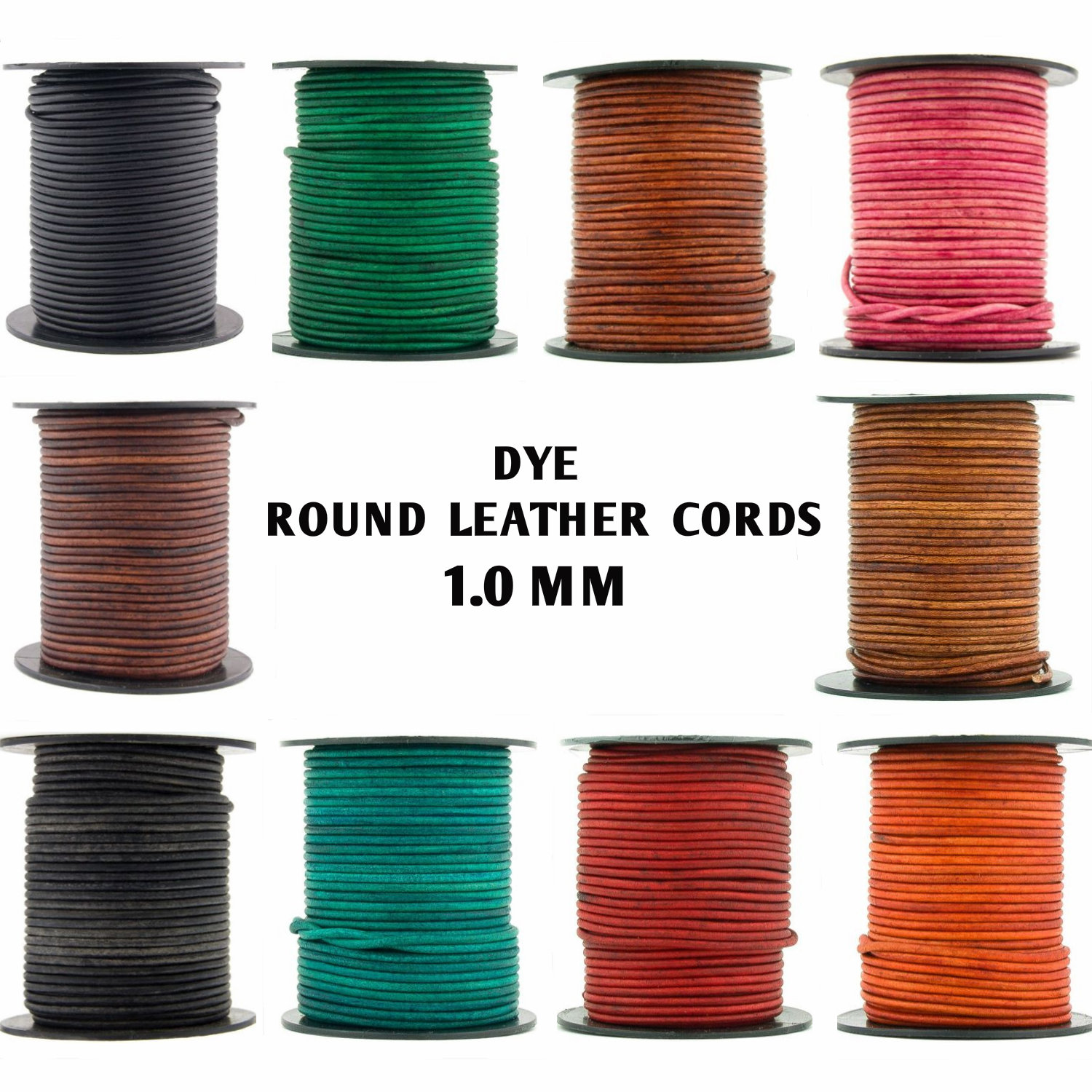 Xsotica-Dye Round Leather Cords -1.0mm Cord