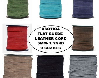 Xsotica- 5.0 MM Flat Suede Leather Cord-1 Yard