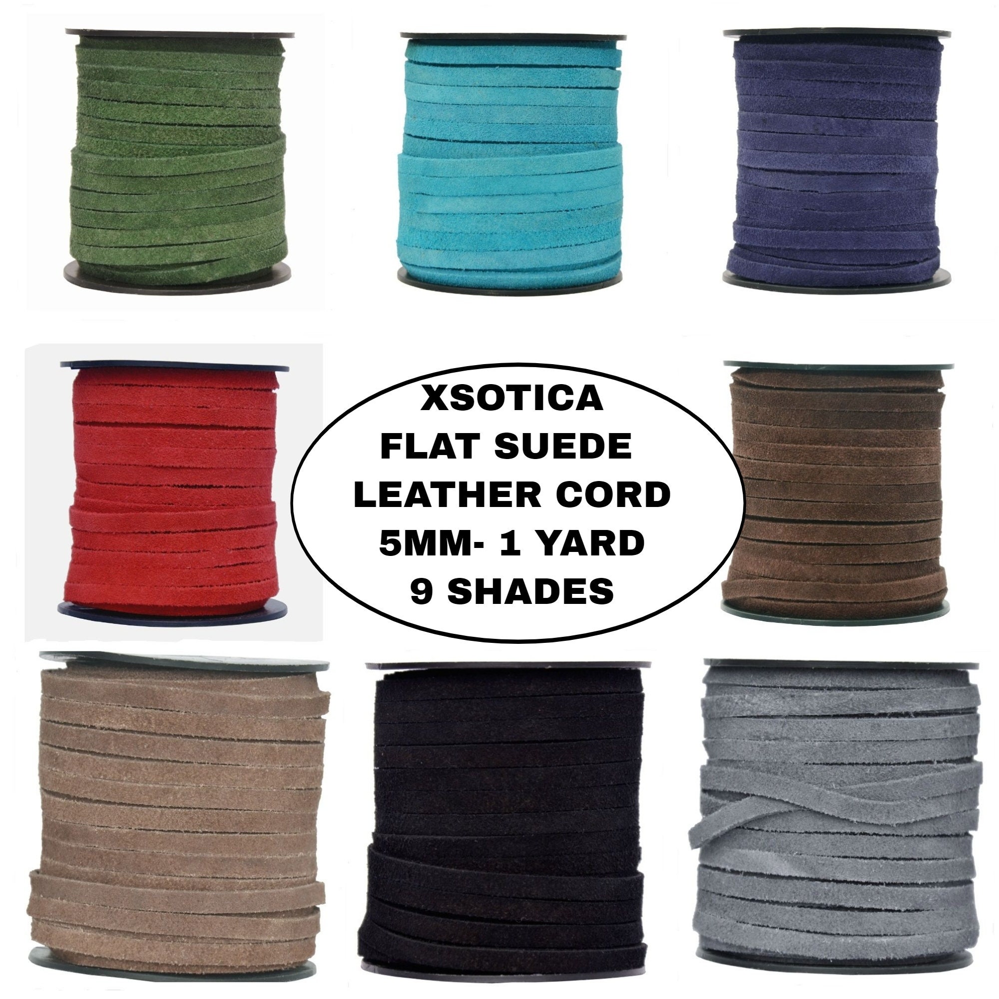 Xsotica- 5.0 MM Flat Suede Leather Cord-1 Yard