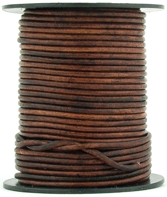 Xsotica® Brown Distressed Round Leather Cord 1.5mm, 100 meters (109 y…
