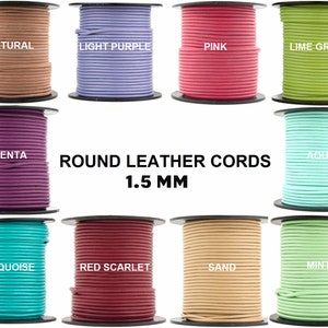Xsotica-Regular Shades Round Leather Cords-1.5 MM Cord