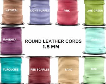Xsotica-Regular Shades Round Leather Cords-1.5 MM Cord