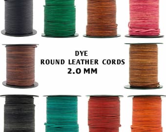 Xsotica-Round Leather Cord - 2.0 MM Round Leather Cords 2 MM