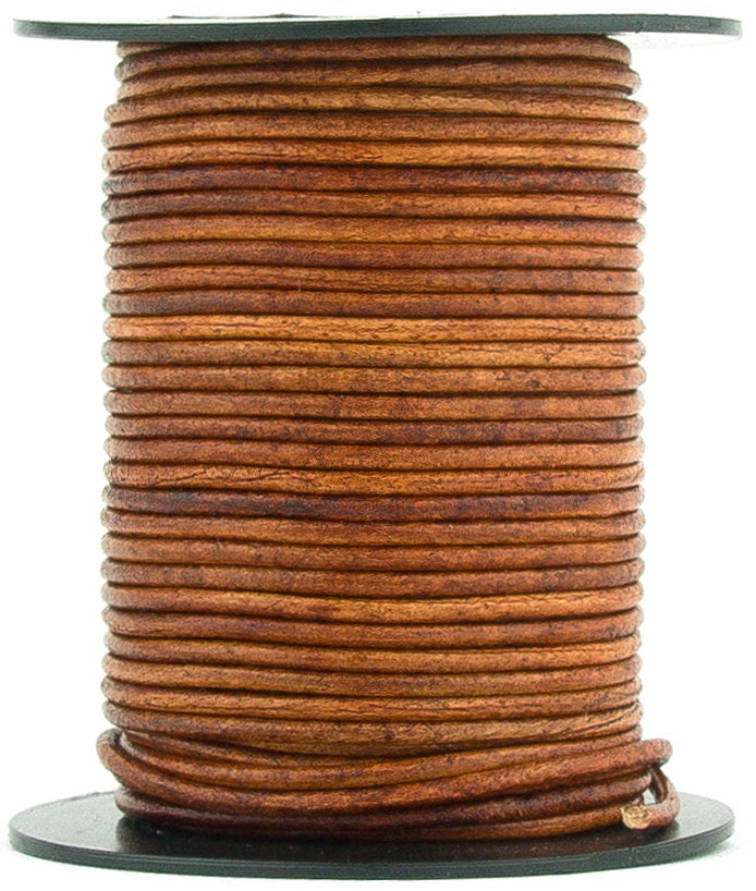 Xsotica® Brown Distressed Light Round Leather Cord 1.5mm 10 meters (1…