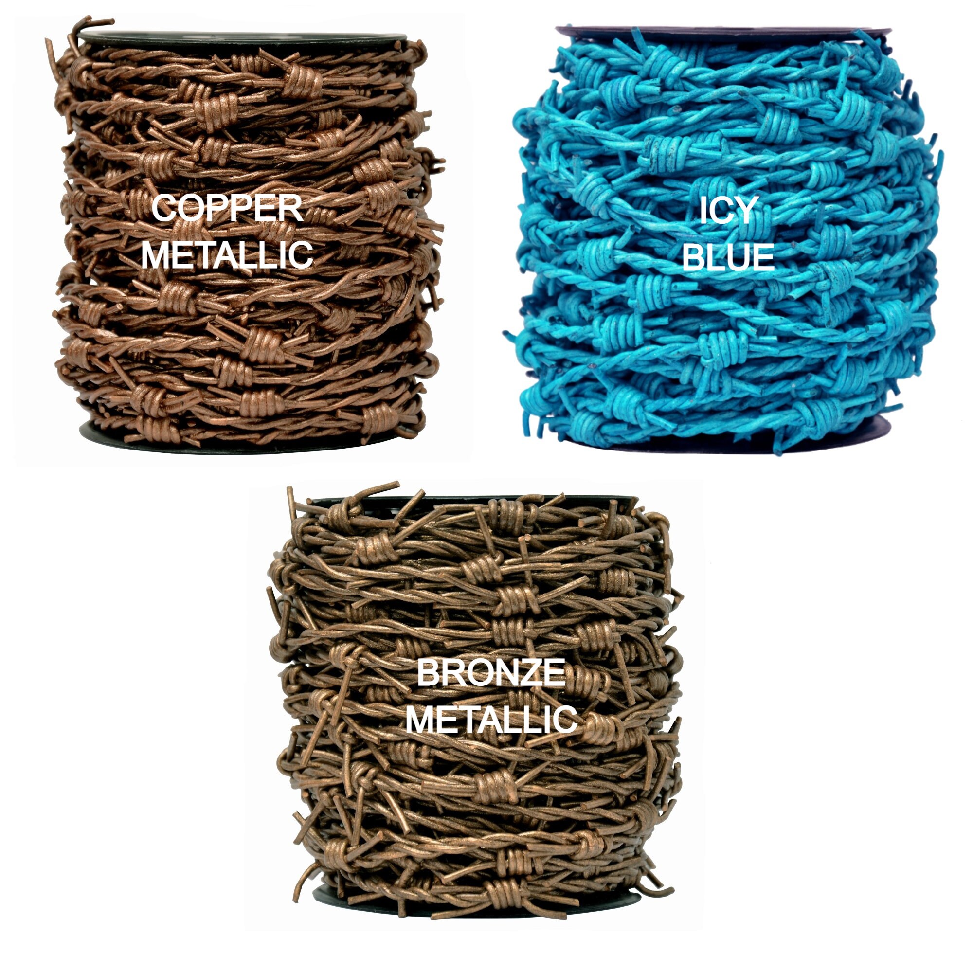 Artificial Barbed Wire - Ribbon Trim Real Leather Cord For Party Home Decoration, Gift Boxes, DIY Crafts - 33 Feet Spool - UK