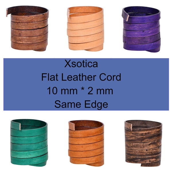 Xsotica-Flat Leather Cords 10.0 MM X 2.0 MM- 1 Yard