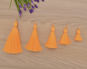 Xsotica® Silk Tassel,DIY Craft Supplies Handmade Jewelry Tassels - Neon Orange Tassle / Tassles