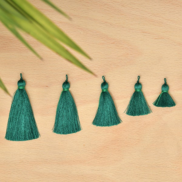 Xsotica® Silk Tassel,DIY Craft Supplies Handmade Jewelry Tassels - Dark Green Tassle / Tassles