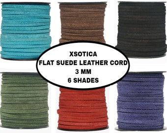Xsotica- Flat Suede Leather Cord 3.0 MM - 1 Yard