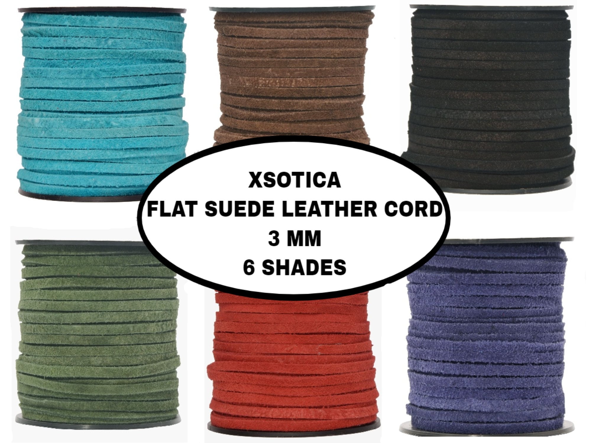 30 Spools of Faux Leather Laces for Crafts, 2.5mm Vegan Suede Cord for  Beading, DIY Crafts, 165 Yards (30 Colors) 