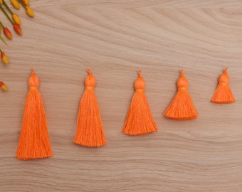 Xsotica® Silk Tassel,DIY Craft Supplies Handmade Jewelry Tassels - Neon Carrot Tassle / Tassles