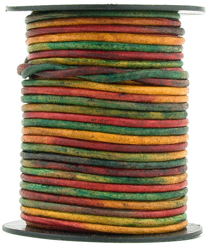 Xsotica® Kinte Gypsy Natural Dye Round Leather Cord 1.5mm 10 meters (…