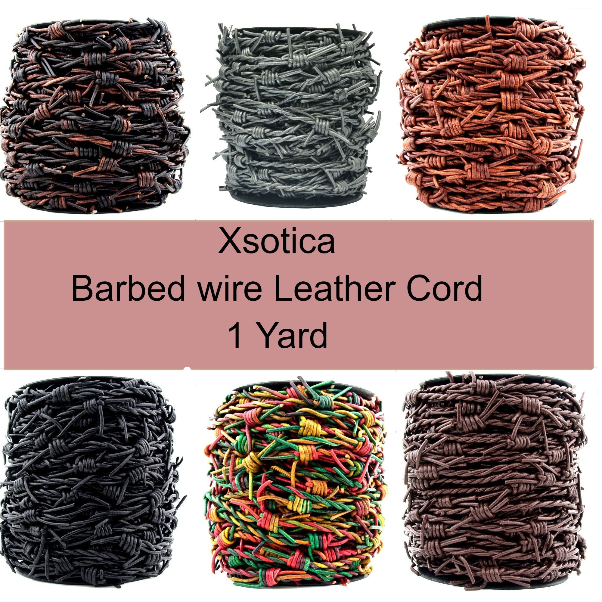 Xsotica-Barbed Wire Leather Cord 1 Meter