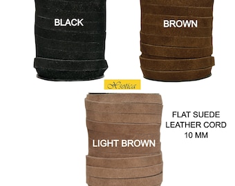 Xsotica- 10.0 MM Flat Suede Leather Cord-1 Yard