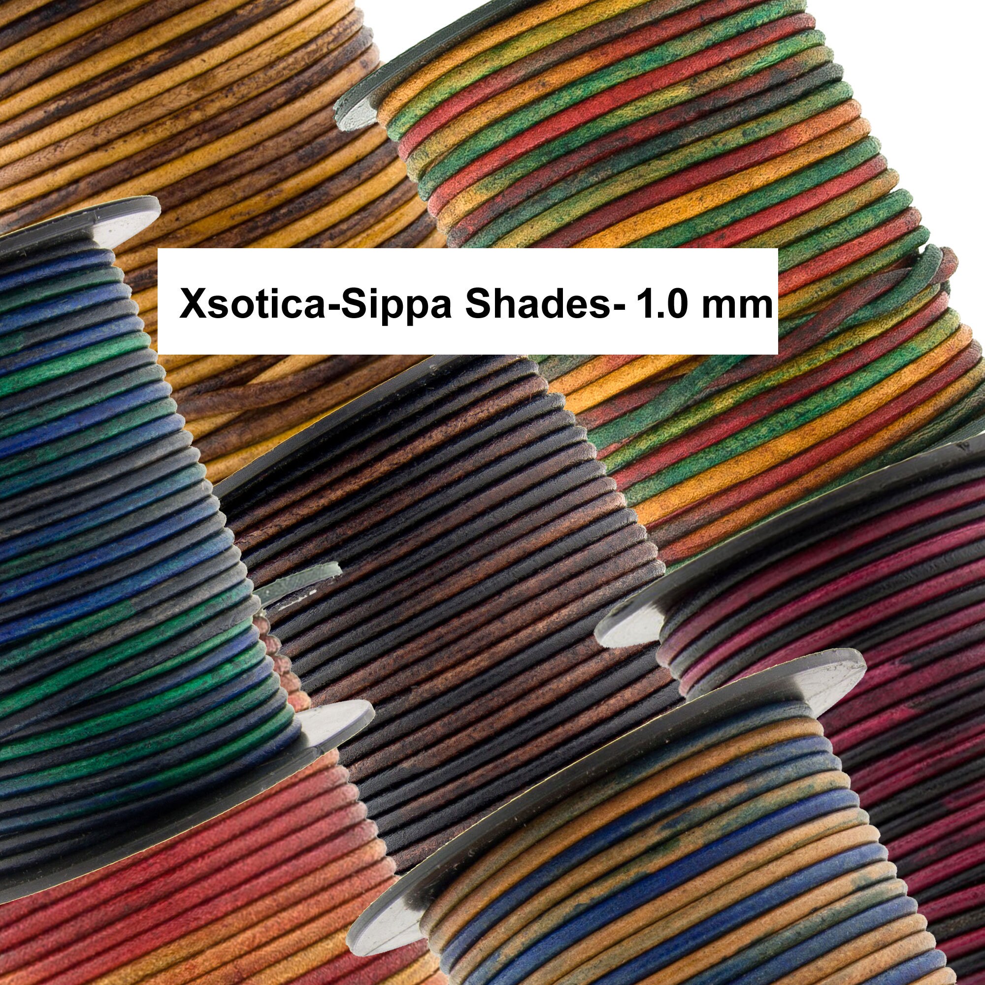 Xsotica Round Leather Cords- Sippa Shades - 1.0 MM Cord