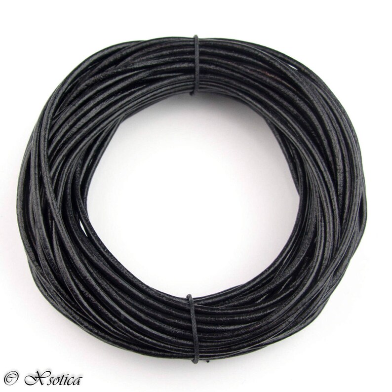 Black Round Leather Cord 1mm 25 Meters 27 Yards Etsy