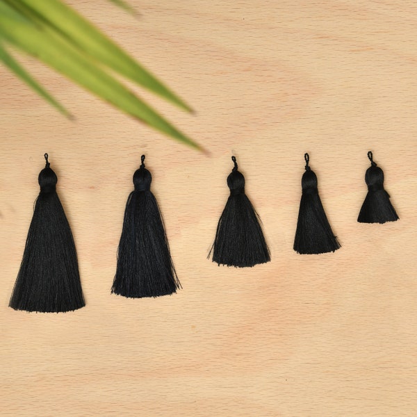 Xsotica® Silk Tassel,DIY Craft Supplies Handmade Jewelry Tassels - Black Tassle / Tassles