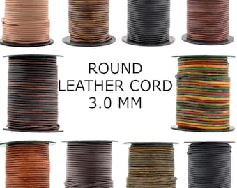 Xsotica-Round Leather Cord - 3.0 MM Round Leather Cords 3MM