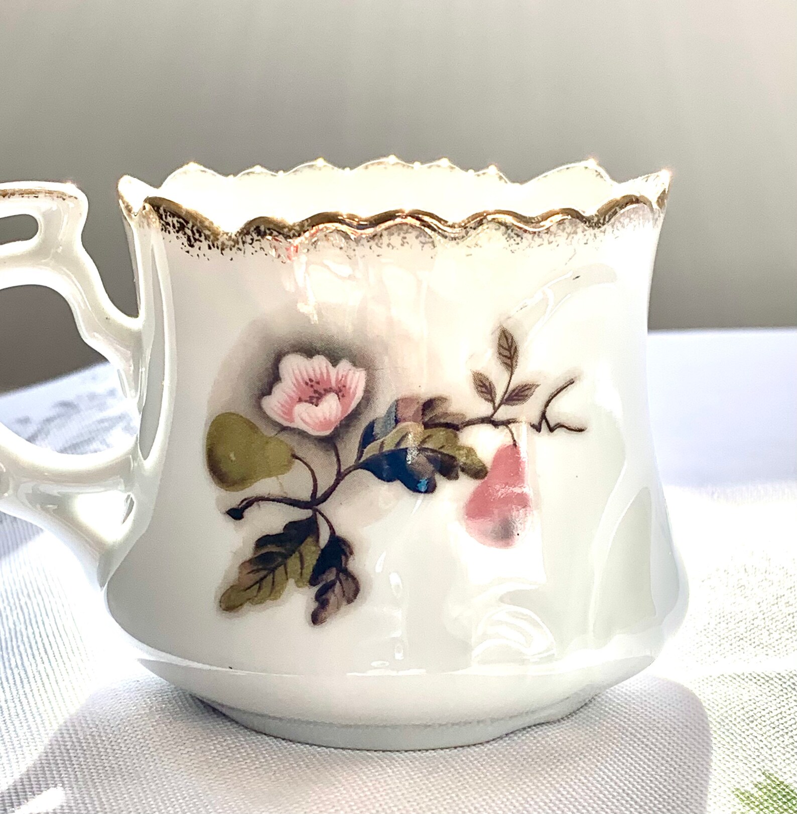 Beautiful Lefton hand painted bone china creamer. Etsy