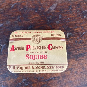 Apothecary Medical Tin ER Squibb & Sons 1955 Pocket Size