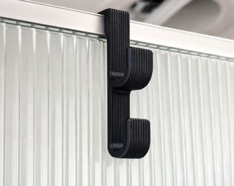 Dubbele haak douchedeur – gecanneleerd modern design, opschuifbare organizer (ideaal voor campers en luchtstromen)