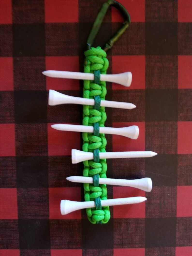 Paracord Golf Tee Holder, Golf Bag Accessory, Golf Tee Organizer, Golf