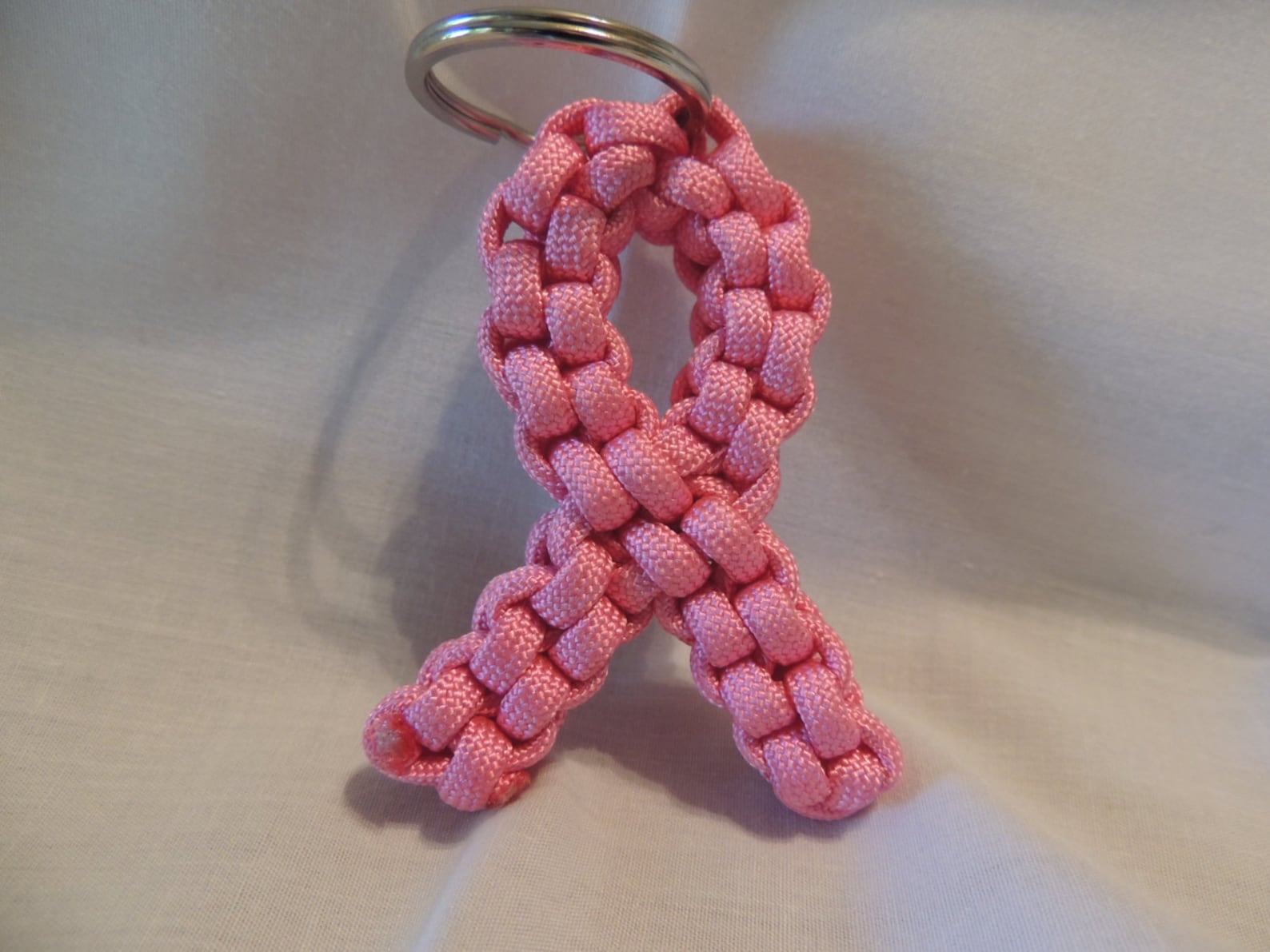 Paracord Awareness Ribbon Keychain Breast Cancer Awareness Etsy