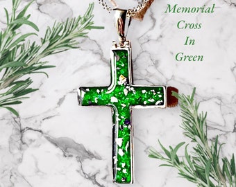 Sterling Silver Ashes Memorial Plain Cross Necklace