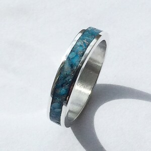 Sterling Silver Genuine Turquoise Inlay Ring image 6