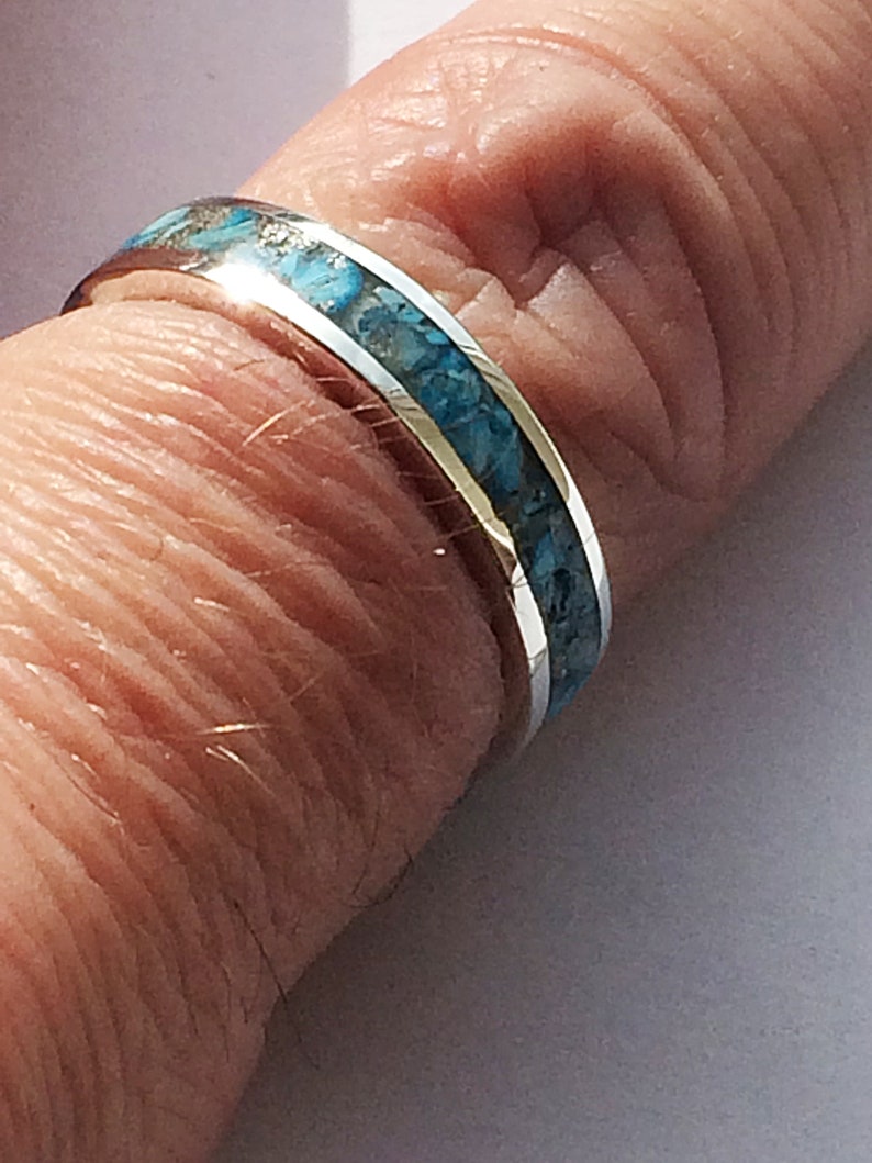 Sterling Silver Genuine Turquoise Inlay Ring image 2