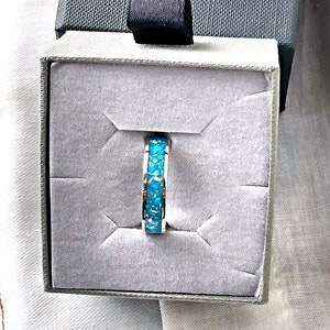 Sterling Silver Genuine Turquoise Inlay Ring image 4