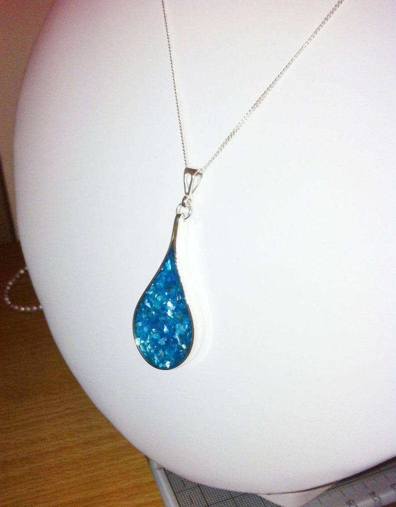 Cremation Ashes Necklace. Memorial Necklace. Silver Teardrop Etsy