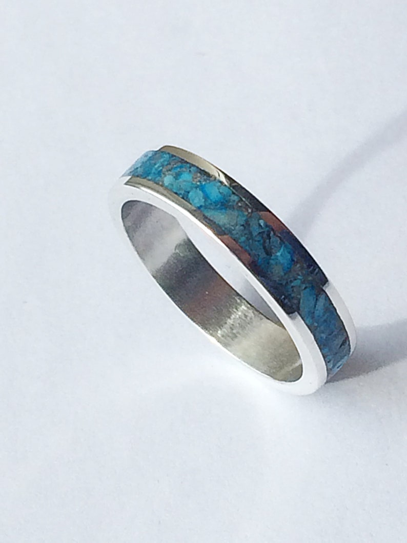 Sterling Silver Genuine Turquoise Inlay Ring image 5