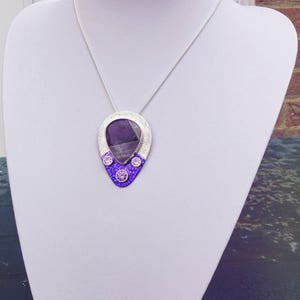 Banded lila Achat Birne Anhänger