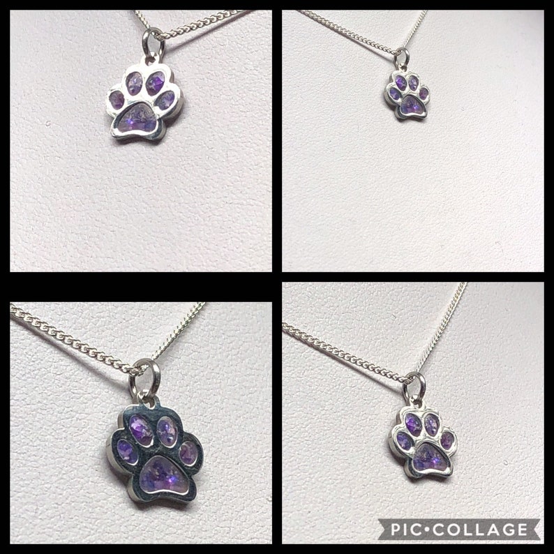 Cremation Ashes Memorial Dog Paw Cat Paw Necklace. Keepsake Etsy UK