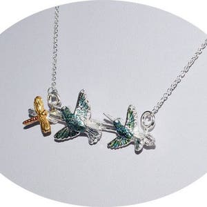 The Kingfishers Fine Silver 24 Carat Gold Plated image 2