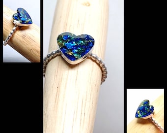 Single Heart Bezel Sterling Silver Pet Cremation Ashes Memorial Ring. Pet Cremation Urn Ashes Ring. Silver Heart Ring.