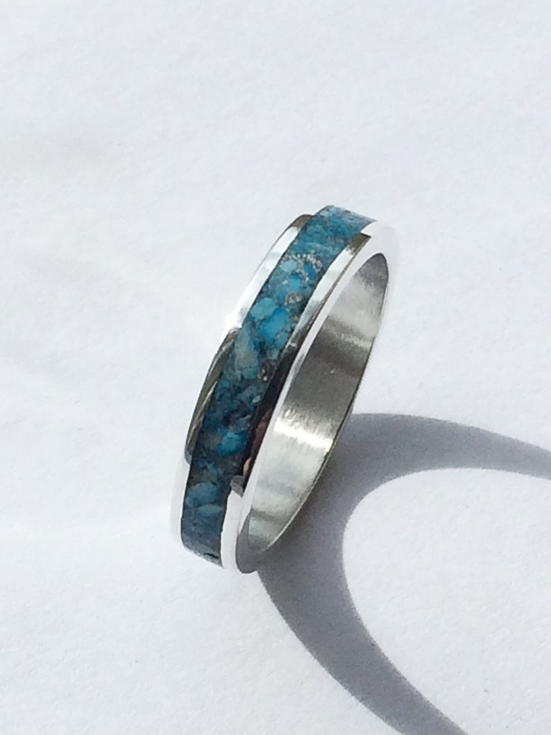 Sterling Silver Genuine Turquoise Inlay Ring image 6