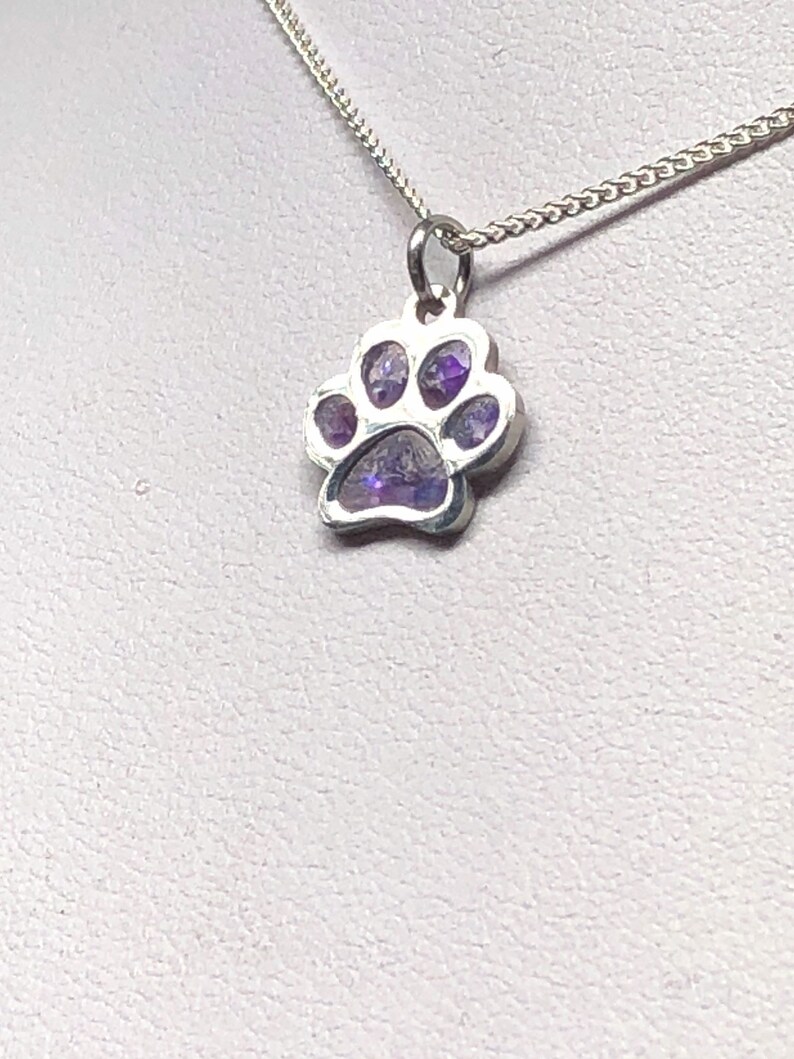 Cremation Ashes Memorial Dog Paw Cat Paw Necklace. Keepsake Etsy UK