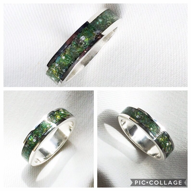 Beautiful Sterling Silver Inlaid With Cremation Ashes of a Etsy UK