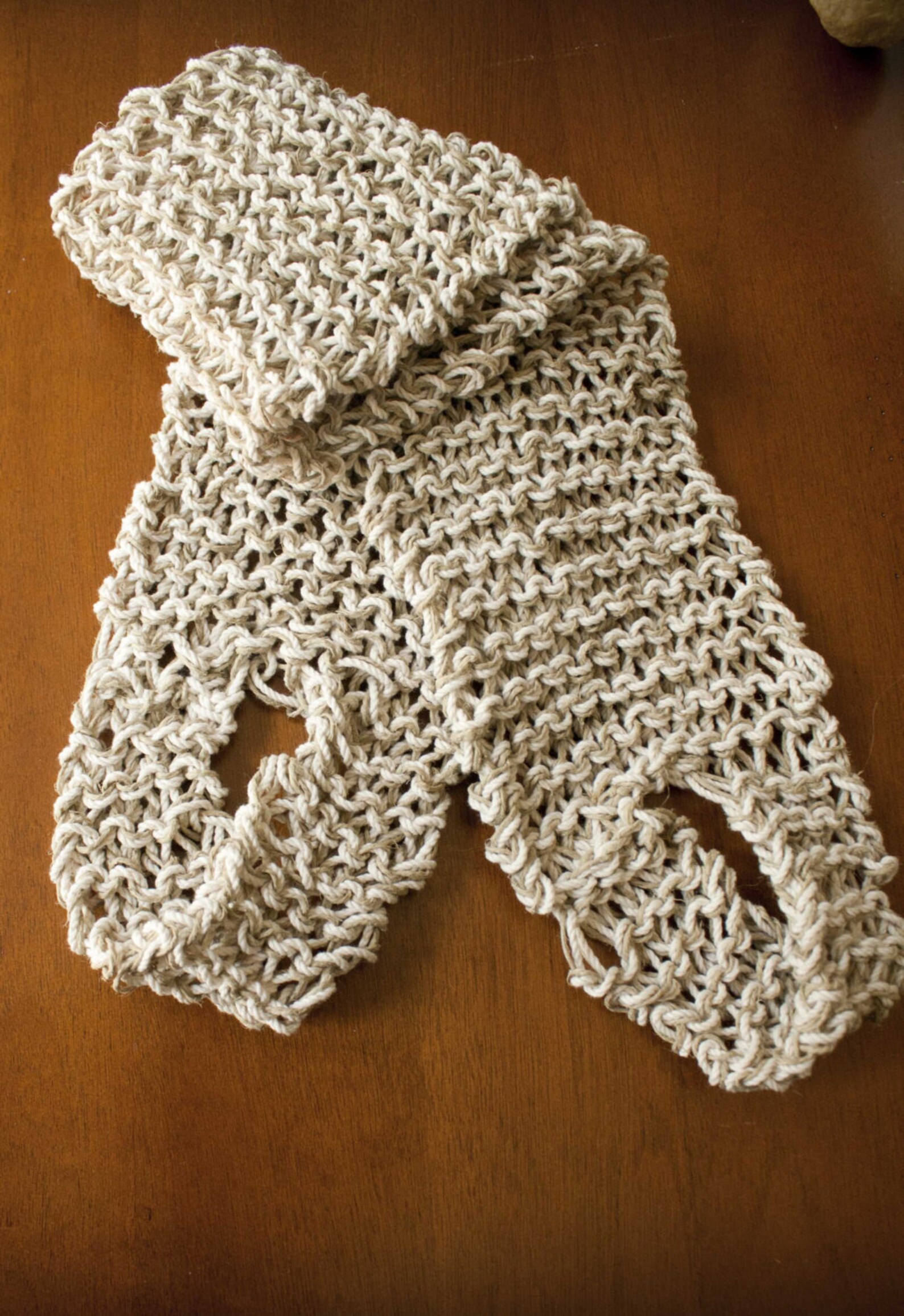 Hemp & Cotton back scrubber crochet natural handmade Etsy