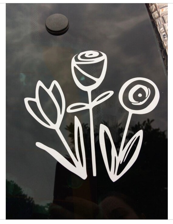 Bunch of Flowers Decal. Flower Decal. Vinyl Decal. Car Etsy