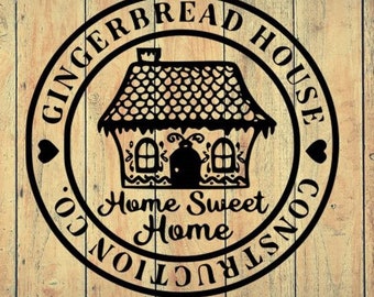 Gingerbread house Construction Co. Ditigal file, instant download, svg, pdf, png, eps, dxf