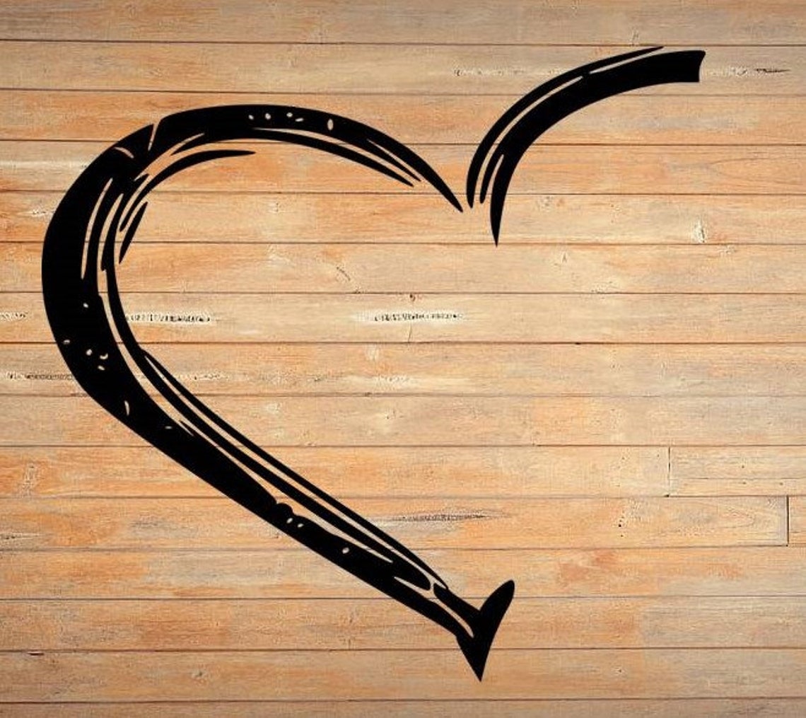 Half a Heart Template Digital File Instant Download Svg Etsy