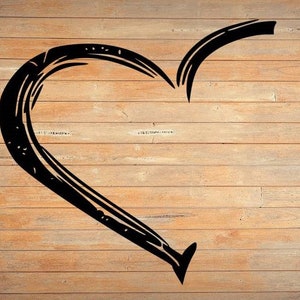 Half a heart template, digital file, instant download, svg, pdf, eps, dxf, png