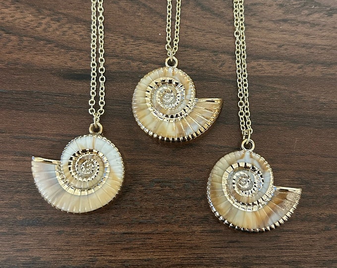 Spiral Shell Shaped Charm Necklace