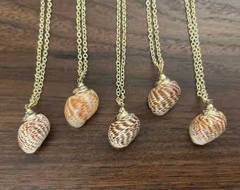 Collar pequeño de concha Scotch Bonnet: joyería bohemia playera