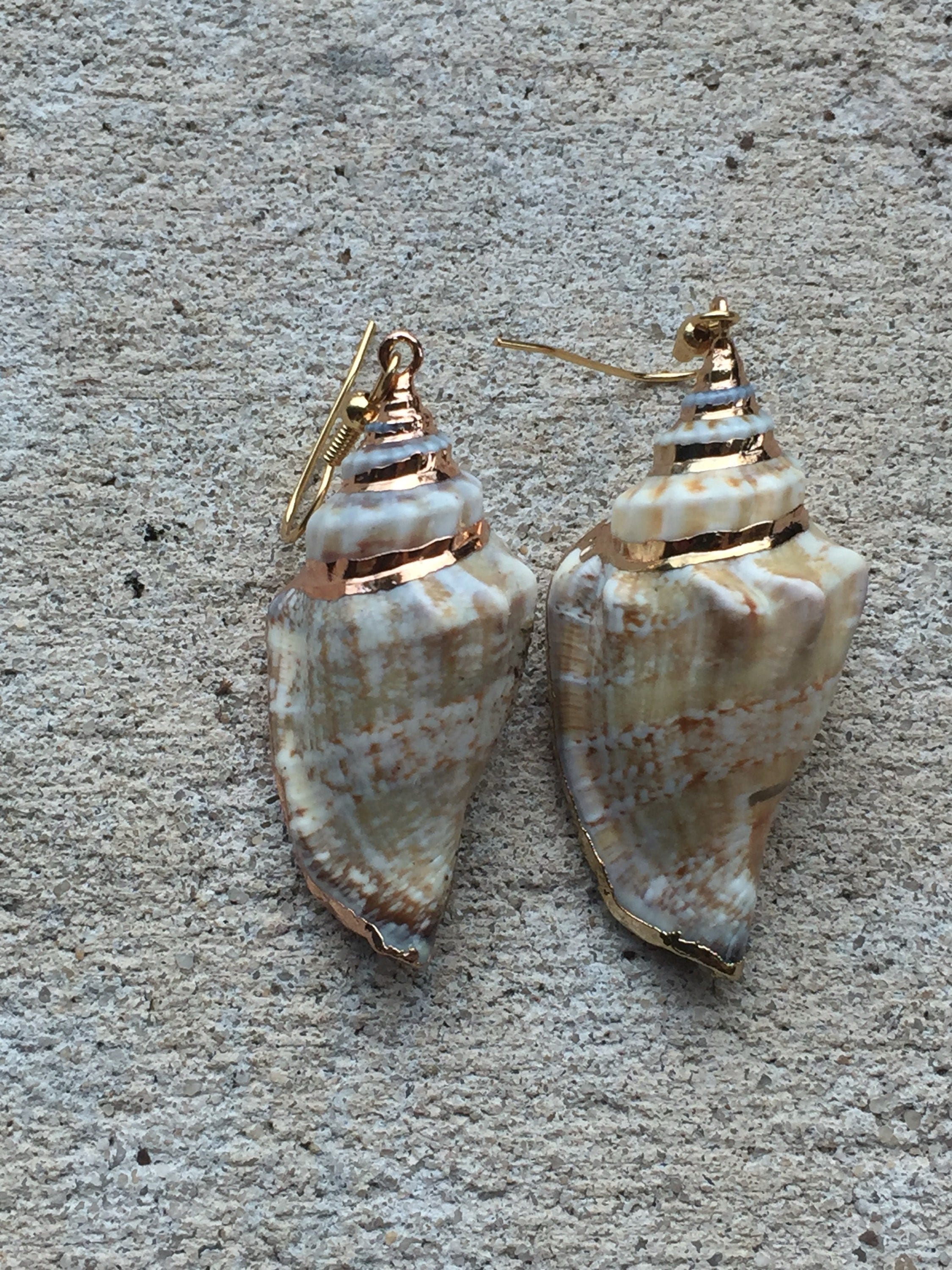 Gold Conch Shell Earrings